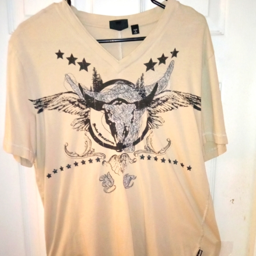 Men's Beige Graphic T-Shirt
